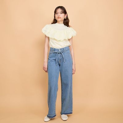シルケットカットフリルトップス≪手洗い可能≫