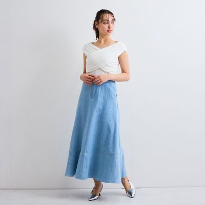 フロントクロスオフショルカットトップス≪手洗い可能≫