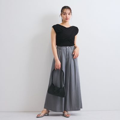 フロントクロスオフショルカットトップス≪手洗い可能≫