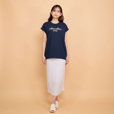 スパンコール刺繍ロゴＴシャツ≪手洗い可能≫