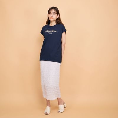 スパンコール刺繍ロゴＴシャツ≪手洗い可能≫
