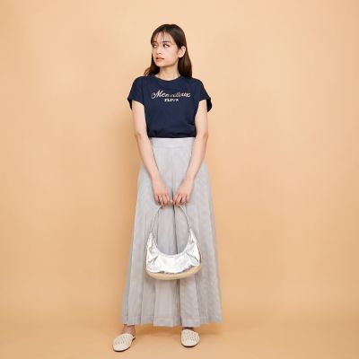 スパンコール刺繍ロゴＴシャツ≪手洗い可能≫