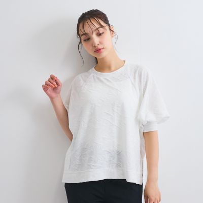 フラワーカットジャガードトップス≪手洗い可能≫