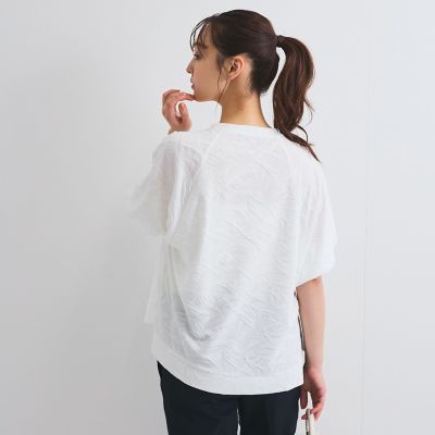 フラワーカットジャガードトップス≪手洗い可能≫