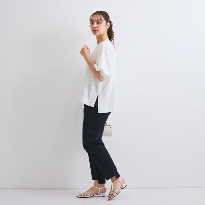 フラワーカットジャガードトップス≪手洗い可能≫
