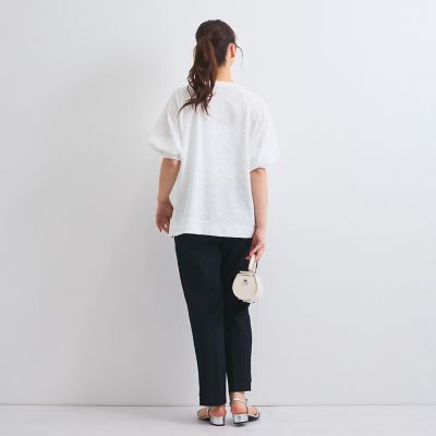 フラワーカットジャガードトップス≪手洗い可能≫