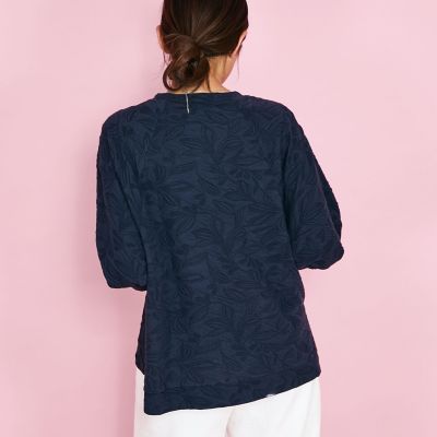 フラワーカットジャガードトップス≪手洗い可能≫