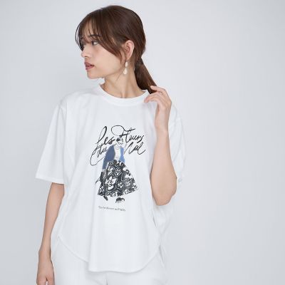 ＜QUEENS COURT（Women）＞ドールモチーフプロントＴシャツ≪手洗い可能≫