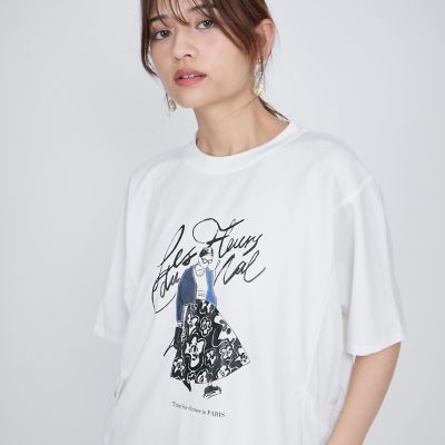 tシャツ ドールモチーフプロントTシャツ「手洗い可能」 レディース ドールモチーフプロントTシャツ≪手洗い可能≫ | QUEENS COURT