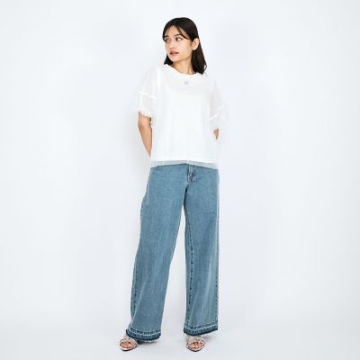 ドットチュールレイヤードカットソー≪手洗い可能≫