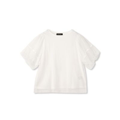 ドットチュールレイヤードカットソー≪手洗い可能≫