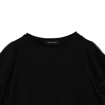 ドットチュールレイヤードカットソー≪手洗い可能≫