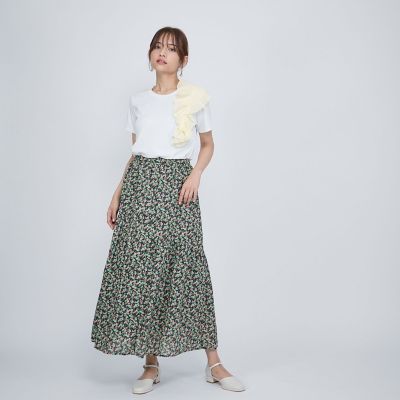 アシメショルダーフリルＴシャツ≪手洗い可能≫