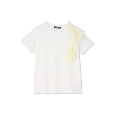 アシメショルダーフリルＴシャツ≪手洗い可能≫