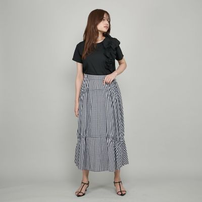 アシメショルダーフリルＴシャツ≪手洗い可能≫