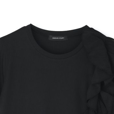 アシメショルダーフリルＴシャツ≪手洗い可能≫