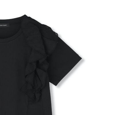 アシメショルダーフリルＴシャツ≪手洗い可能≫
