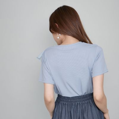 アシメショルダーフリルＴシャツ≪手洗い可能≫
