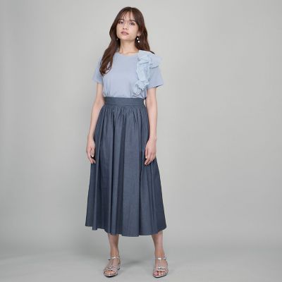 アシメショルダーフリルＴシャツ≪手洗い可能≫