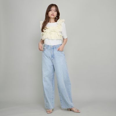 QUEENS COURT / クイーンズコート ギャザーフリルTシャツ≪手洗い可能≫ ギャザーフリルTシャツ≪手洗い可能≫ | QUEENS COURT（Women