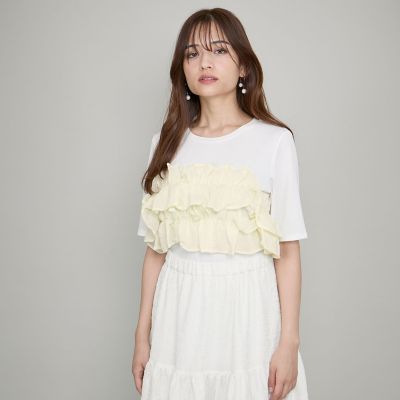 QUEENS COURT / クイーンズコート ギャザーフリルTシャツ≪手洗い可能≫ ギャザーフリルTシャツ≪手洗い可能≫ | QUEENS COURT（Women