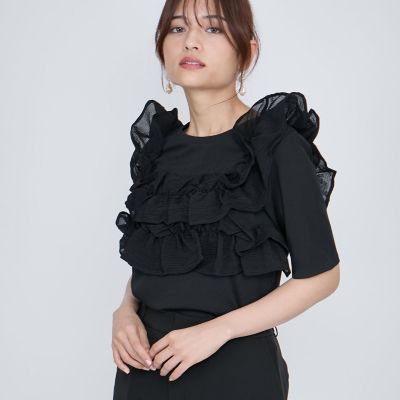 hiyori様　イザベルマラン　エトワール　フリル　ギャザー　サッカー ギャザーフリルTシャツ≪手洗い可能≫ | QUEENS COURT（Women