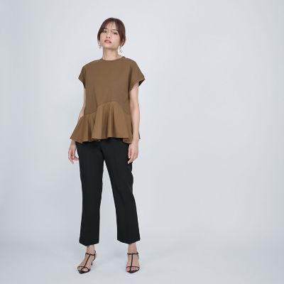 ペプラムフレンチスリーブプルオーバー≪手洗い可能≫ | QUEENS COURT