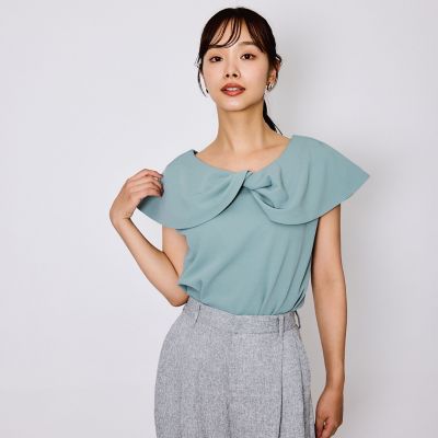 ＜QUEENS COURT（Women）＞カットジョーゼットケーププルオーバー≪洗濯機で洗える≫