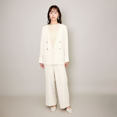 【オフホワイト】シアーベロアデザインプルオーバー シアーベロアタックデザインプルオーバー｜LOUNIE（ルーニィ）公式