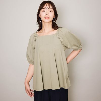 ＜QUEENS COURT（Women）＞クリアテンジクパフペプラムプルオーバー≪洗濯機で洗える≫