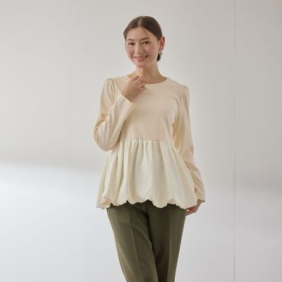 ＜QUEENS COURT（Women）＞シルキースムースバルーンヘムカットソー≪手洗い可能≫