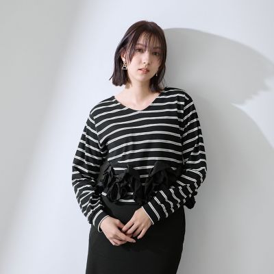 ＜QUEENS COURT（Women）＞ラッフルヘムクロプトプルオーバー