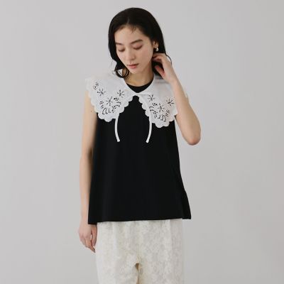 ＜QUEENS COURT（Women）＞セパレートスカラップレースカラープルオーバー