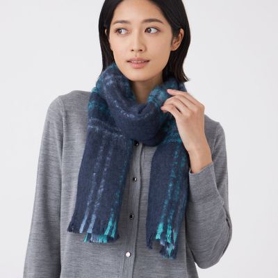 ＜TRANSWORK (Women)＞【ウォッシャブル】インポートモヘヤ混マフラー