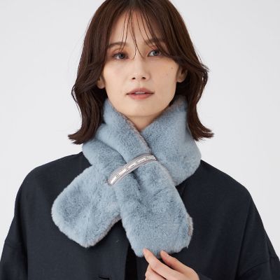 ＜TRANSWORK (Women)＞【ウォッシャブル】フェイクファーティペット