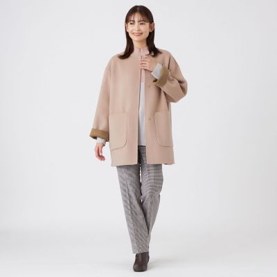 ウォッシャブル】リバーシブルバイカラーリバーメルトンコート