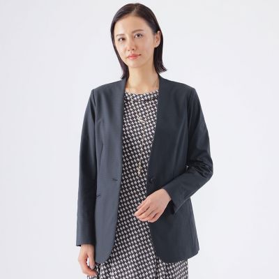 ＜TRANSWORK (Women)＞【美シリーズ】【弱はっ水】【防しわ】【透湿性】【ウォッシャブル】ウィンタードッツノーカラージャケット