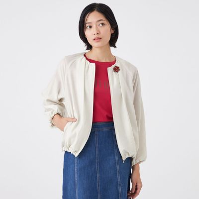 ＜TRANSWORK (Women)＞【ウォッシャブル】シアータンブラーブルゾン