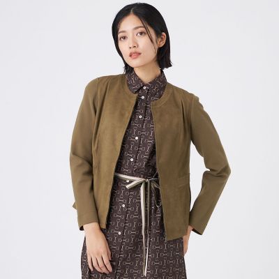 ＜TRANSWORK (Women)＞【ウォッシャブル】ストレッチスエードジャケット