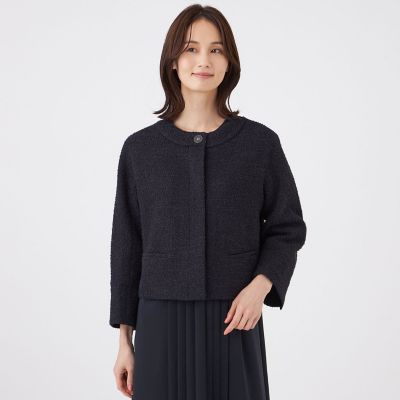 ＜TRANSWORK (Women)＞【ウォッシャブル】ミックスツィードジャケット