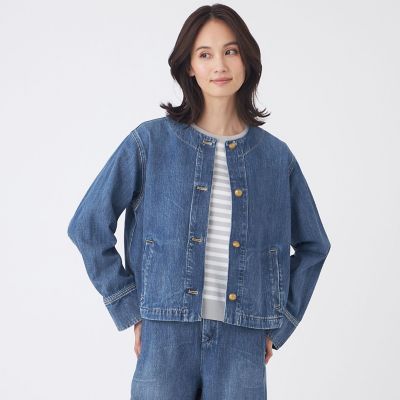 ＜TRANSWORK (Women)＞【ウォッシャブル】ブレンドデニムブルゾン