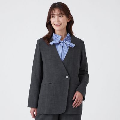 TRANSWORK (Women)/トランスワーク 【吸水速乾・防しわ（着用じわ）・ウォッシャブル】ドライタッチキャンバスジャケット