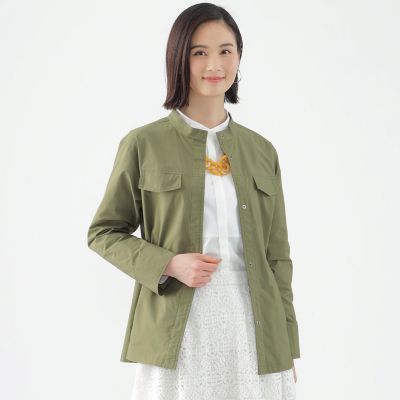 ＜TRANSWORK (Women)＞【はっ水】【ＵＶ対策】【ウォッシャブル】カミフスタンドカラーブルゾン