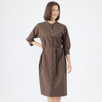 ＜TRANSWORK (Women)＞【弱はっ水】【ウォッシャブル】ストレッチブロードシャツワンピース