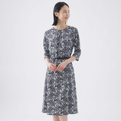 ＜TRANSWORK (Women)＞【吸水速乾】【接触冷感】【ＵＶ対策】【ウォッシャブル】カモフラワーエアファインワンピース