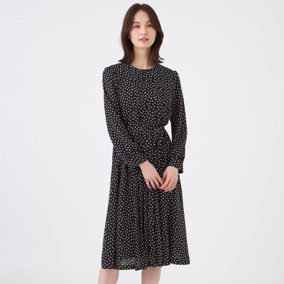 ＜TRANSWORK (Women)＞【ウォッシャブル】ノルディスドットワンピース