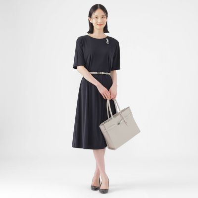 ウォッシャブル】【接触冷感】スムースフレアラインワンピース