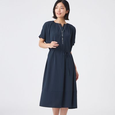 ＜TRANSWORK (Women)＞【吸水速乾・接触冷感・ＵＶ・ウォッシャブル】ファンクションデシンワンピース