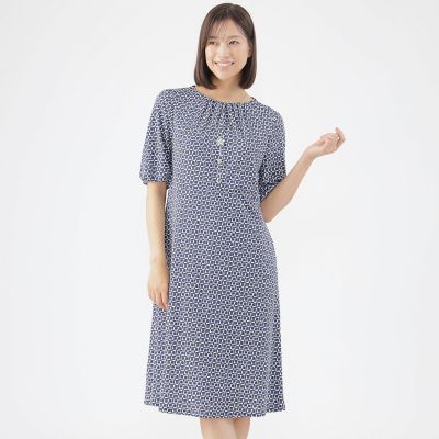 ＜TRANSWORK (Women)＞【吸水速乾】【接触冷感】【ＵＶ対策】【ウォッシャブル】モザイクエアファインワンピース