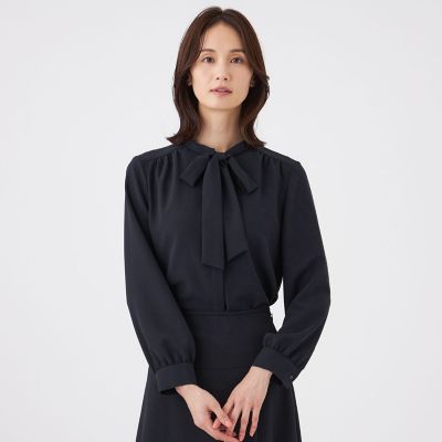 ＜TRANSWORK (Women)＞【ウォッシャブル・ＵＶ・防しわ】ストレッチジョーゼットブラウス